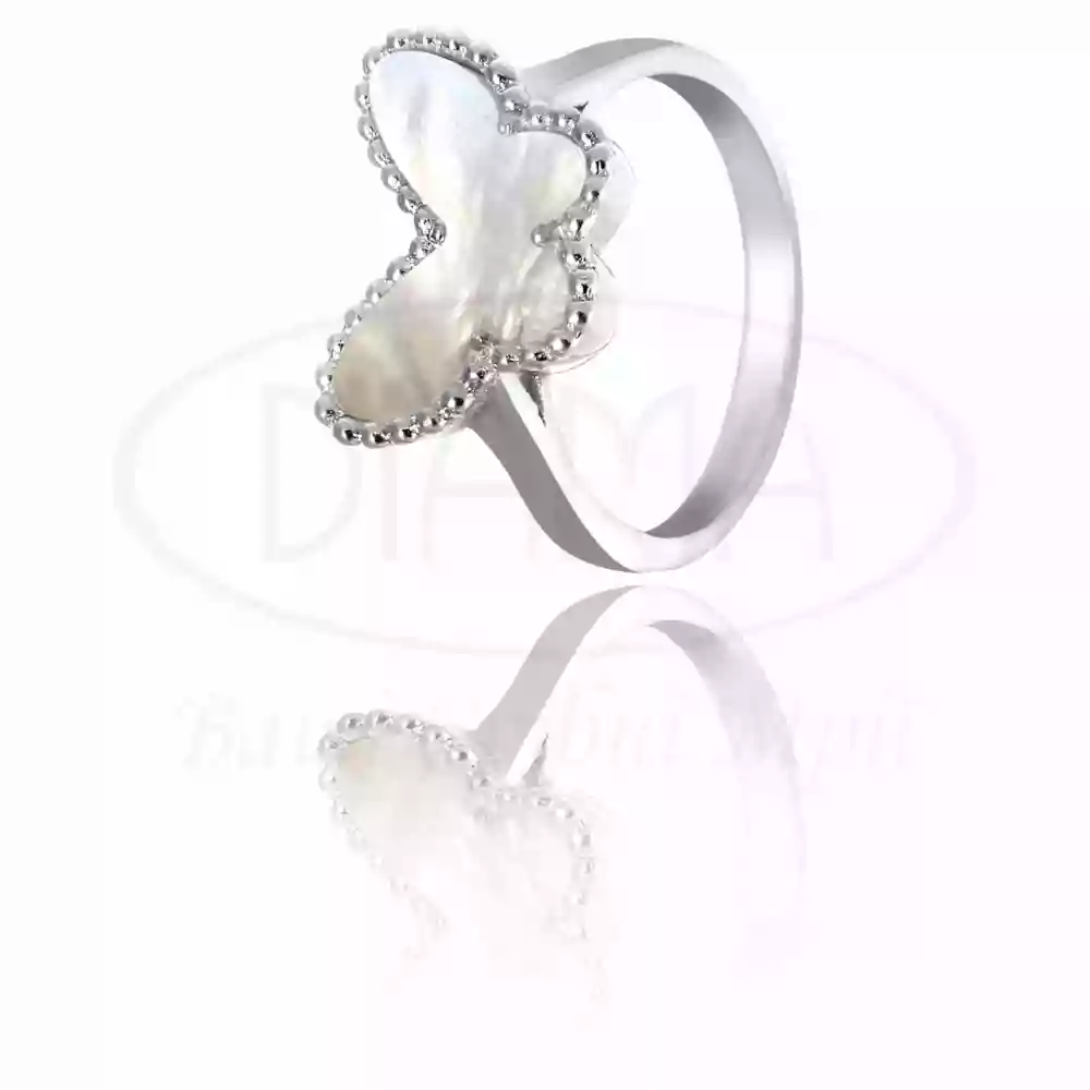 Срібна каблучка з перламутром фото 1