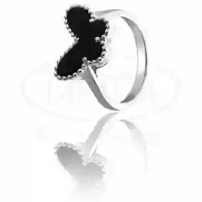 Срібна каблучка "Метелик" з Оніксом