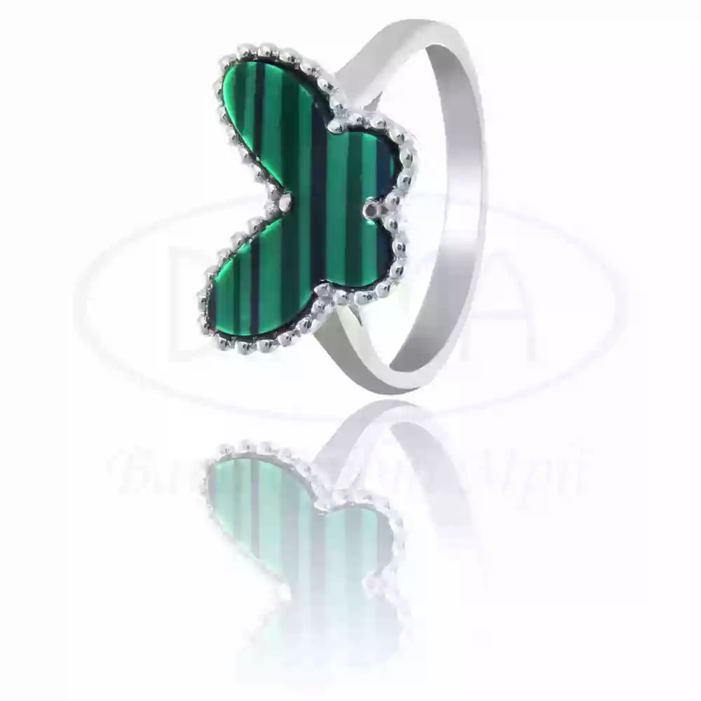 Каблучка срібна "Метелик" з Малахітом фото 1