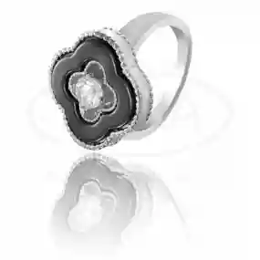 Срібна каблучка з Керамікою та Цирконом