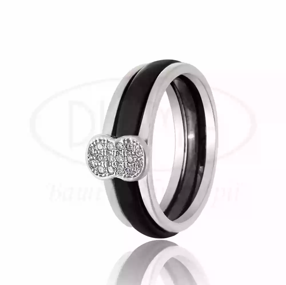 Срібна керамічна каблучка фото 1