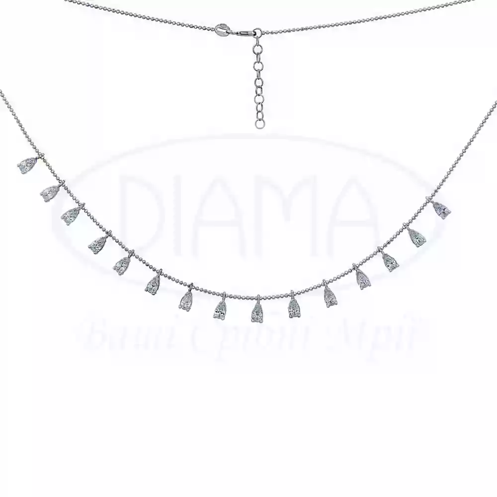 Срібне кольє з цирконом фото 1