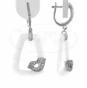 Срібні сережки з Керамікою та Цирконом