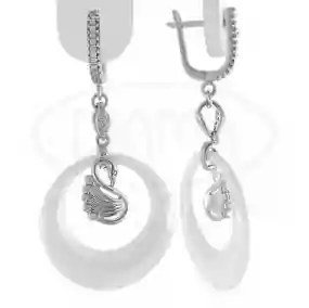 Срібні сережки з Керамікою та Цирконом