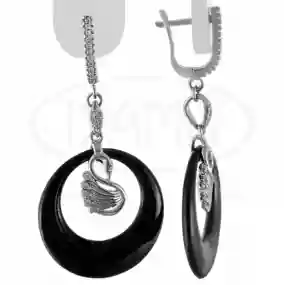 Срібні сережки з Керамікою та Цирконом