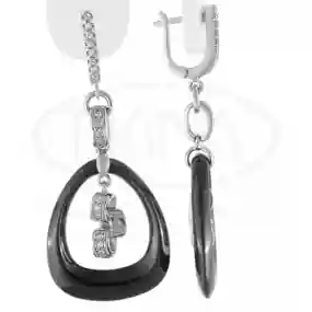 Сережки срібні з Керамікою та Цирконом