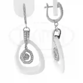 Сережки срібні з Керамікою та Цирконом