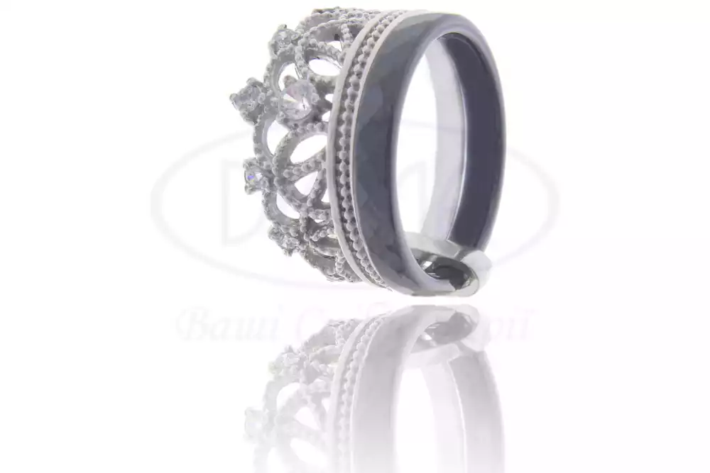 Каблучка срібна з Керамікою та Цирконом фото 1