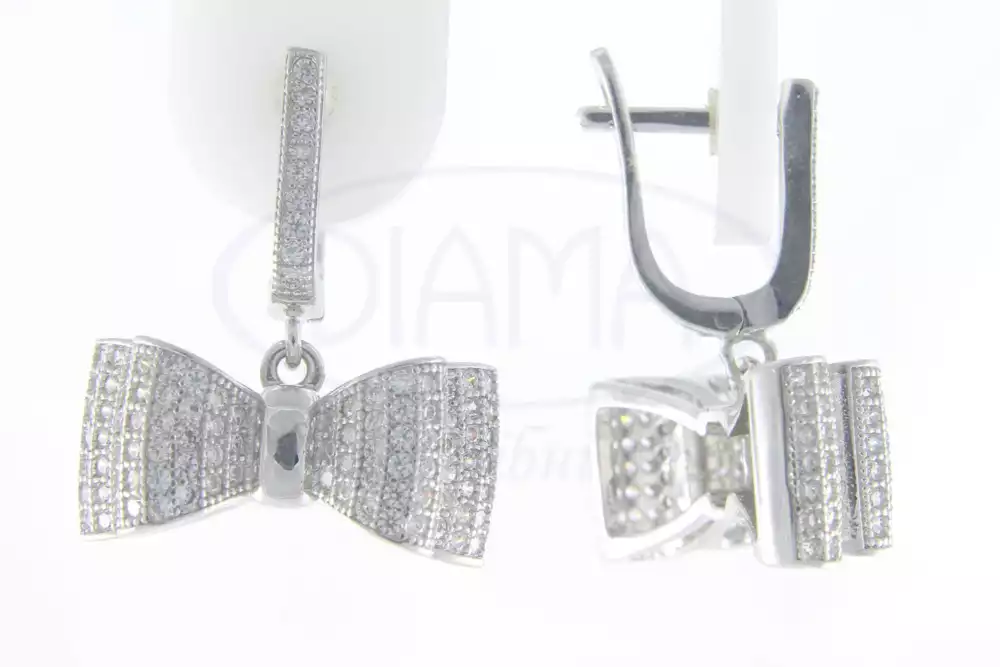 Срібні сережки з Цирконом фото 1