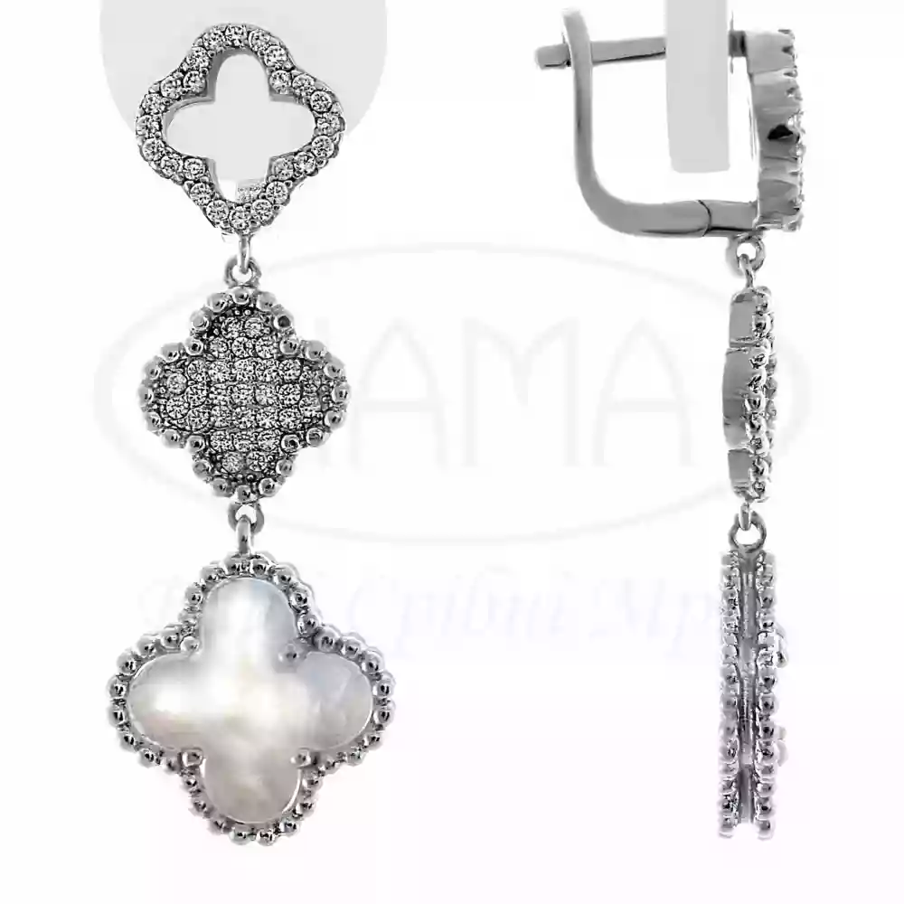 Сережки срібні з Перламутром фото 1