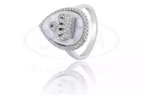 Каблучка срібна з Перламутром та Цирконом