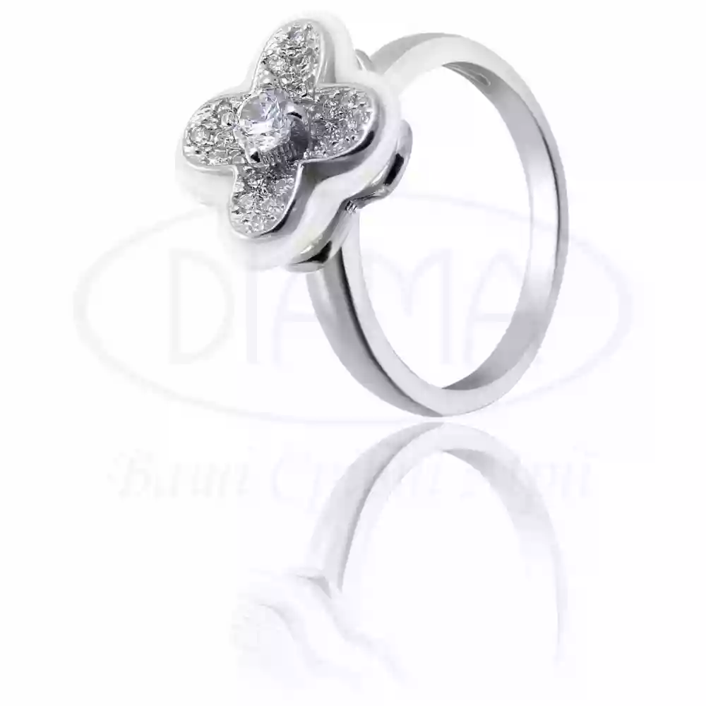 Срібна каблучка з Керамікою та Цирконом фото 1