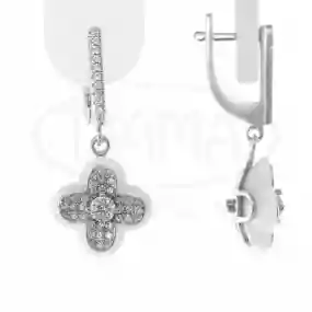 Срібні сережки з Кераміком та Цирконом