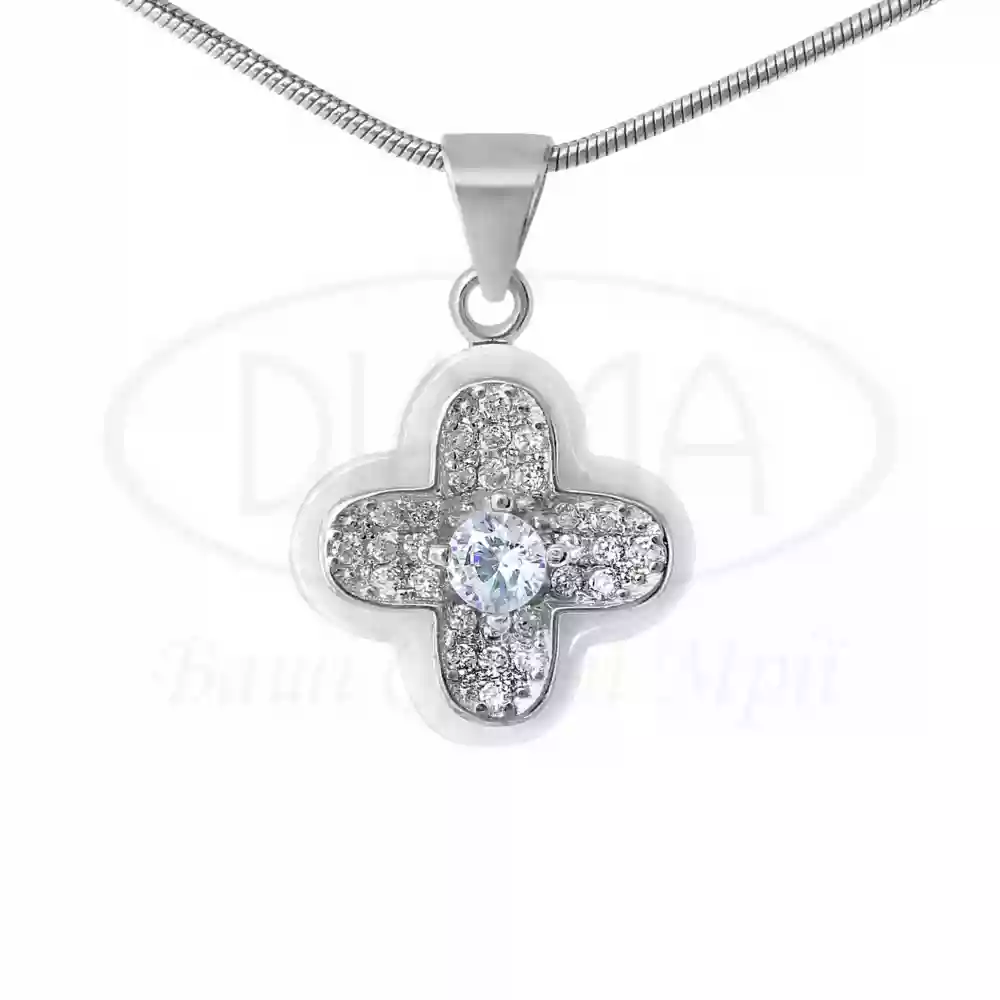 Срібна підвіска з Керамікою та Цирконом фото 1