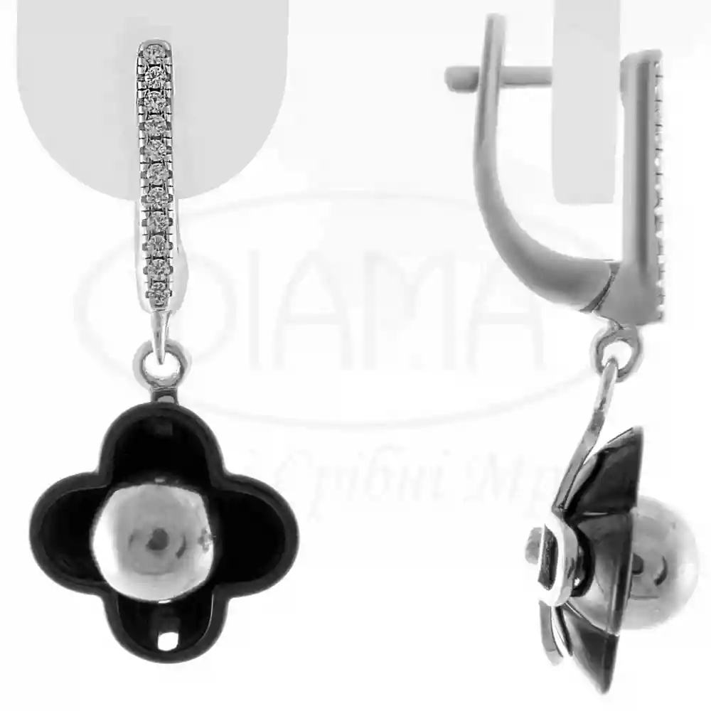 Срібні сережки з Керамікою фото 1