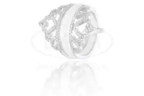 Керамічна каблучка з срібною короною