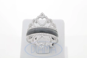 Керамічна каблучка з срібною короною