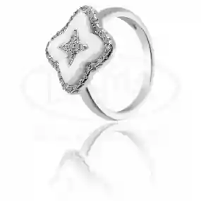 Срібна каблучка з Керамікою та Цирконом