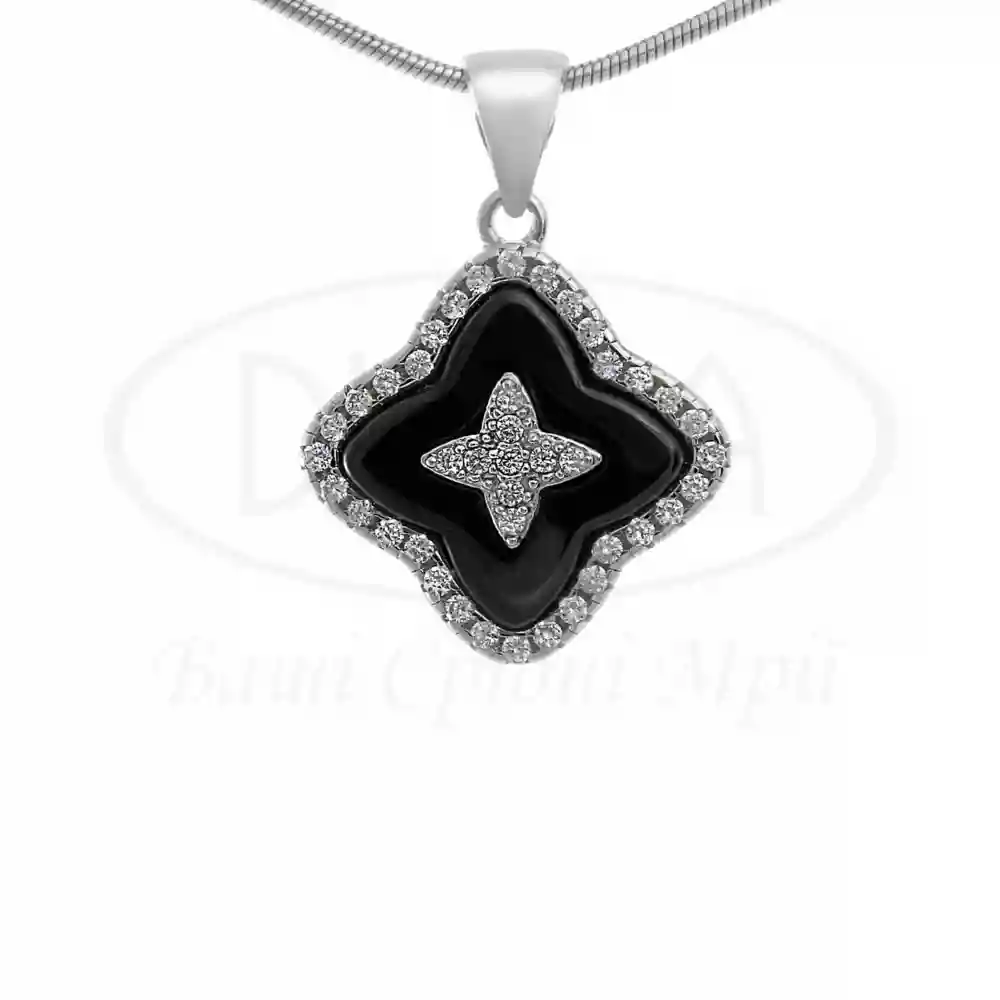 Срібна підвіска з Керамікою та Цирконом фото 1