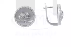 Сережки срібні з Перламутром та Цирконом