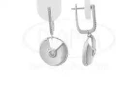 Сережки срібні з Перламутром та Цирконом