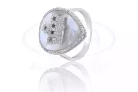 Каблучка срібна з Перламутром та Цирконом