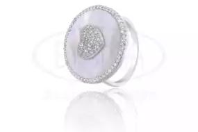 Каблучка срібна з Перламутром та Цирконом