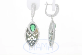 Сережки срібні з Перламутром та Цирконом