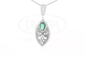 Підвіска срібна з Перламутром та Цирконом