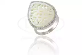 Каблучка срібна з Перламутром та Цирконом