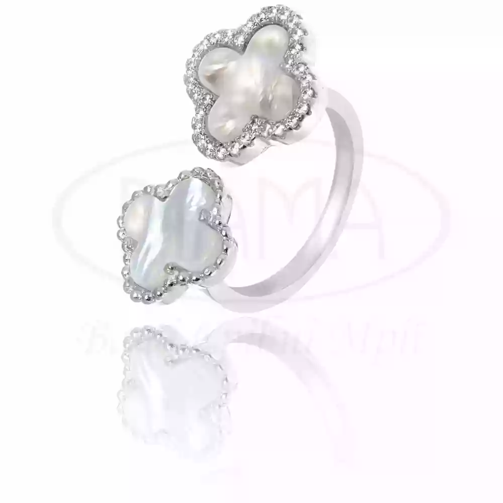 Срібна каблучка з білим Перламутром фото 1