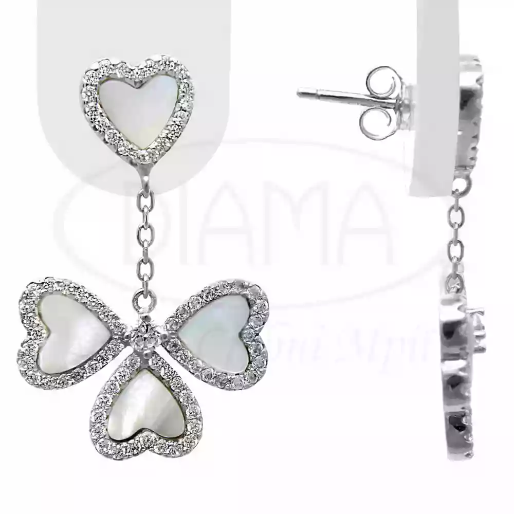 Срібні сережки з перламутром фото 1