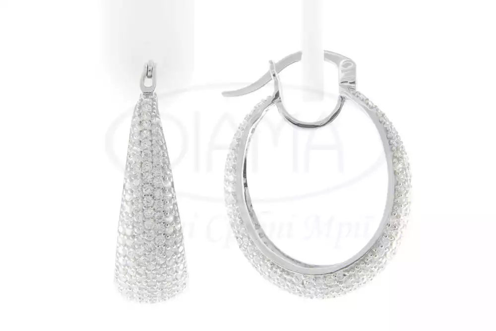 Сережки срібні "Конго" з Цирконом фото 1