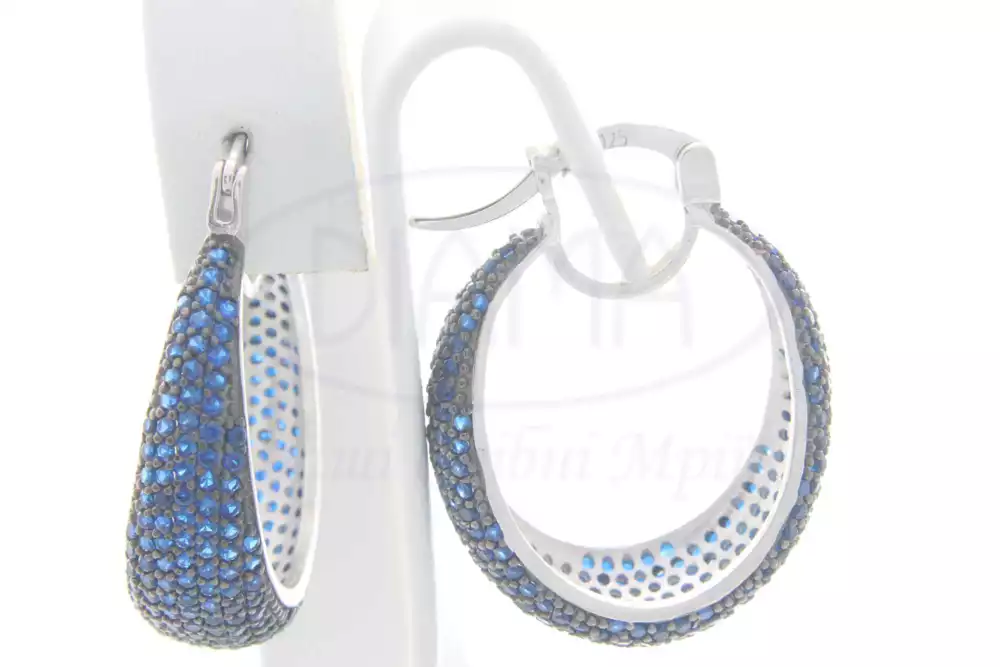 Сережки срібна "Конго" з Цирконом фото 1