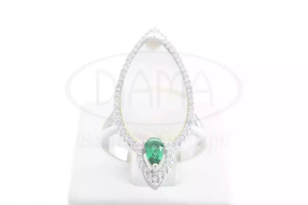 Срібна каблучка з Перламутром та Цирконом фото 1