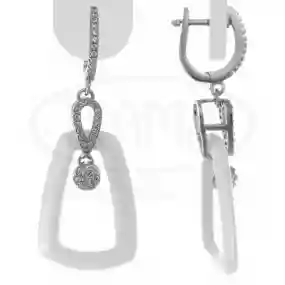 Срібні сережки з Керамікою та Цирконом