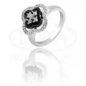 Срібна каблучка з Керамікою та Цирконом