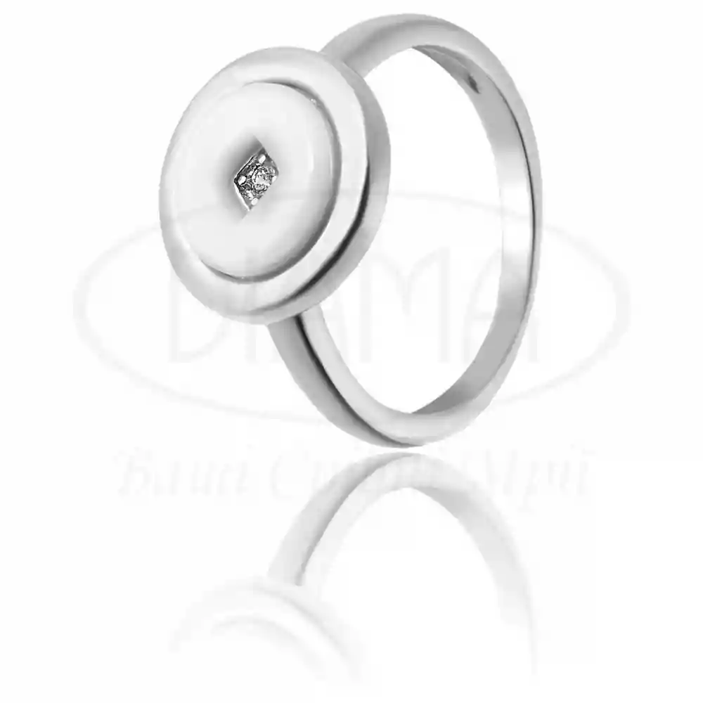 Каблучка срібна з керамікою фото 1