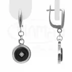 Срібні сережки з керамікою