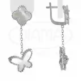 Срібні сережки з білим Перламутром