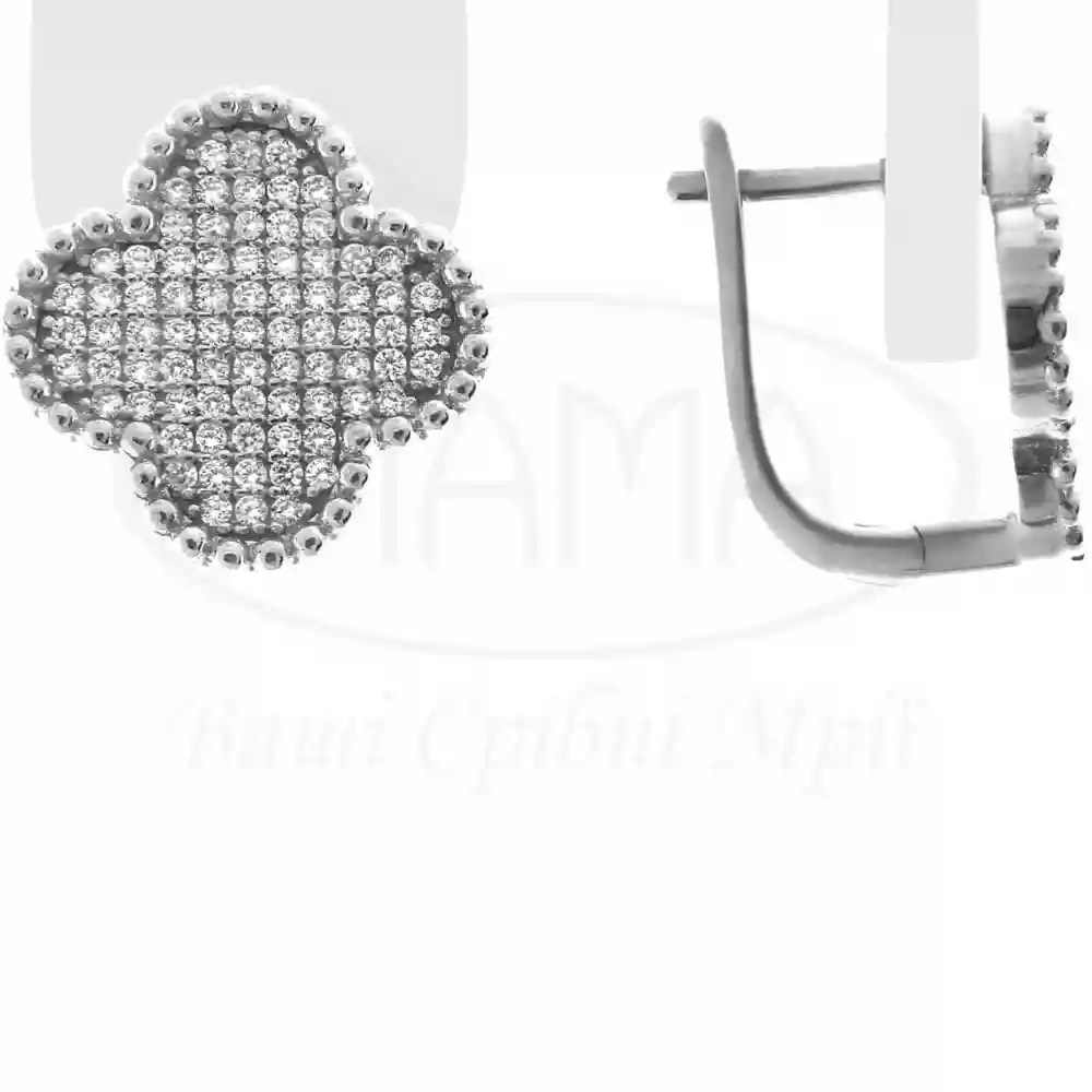 Срібні сережки з Цирконом фото 1