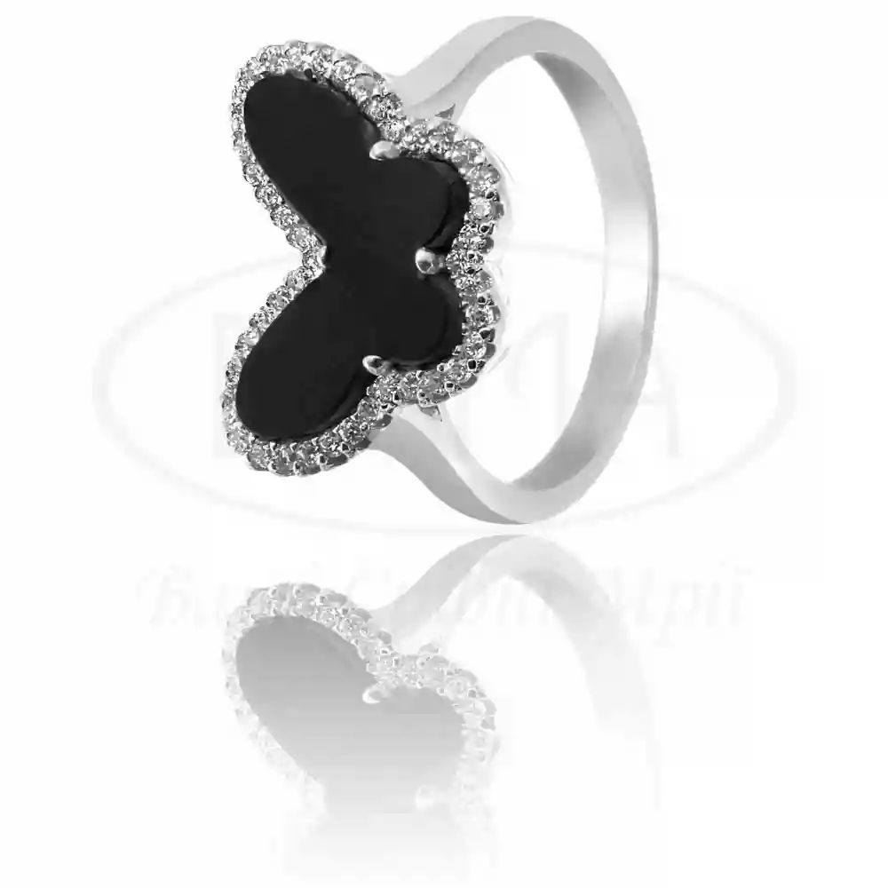 Срібна каблучка "Метелик" з Оніксом фото 1