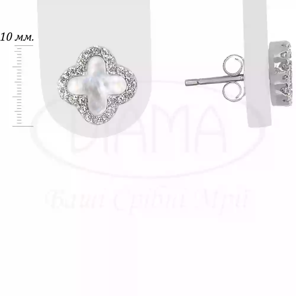 Срібні сережки з Перламутром фото 2