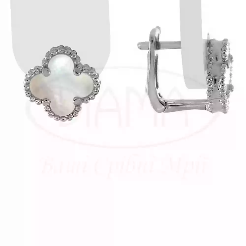 Срібні сережки з перламутром фото 1