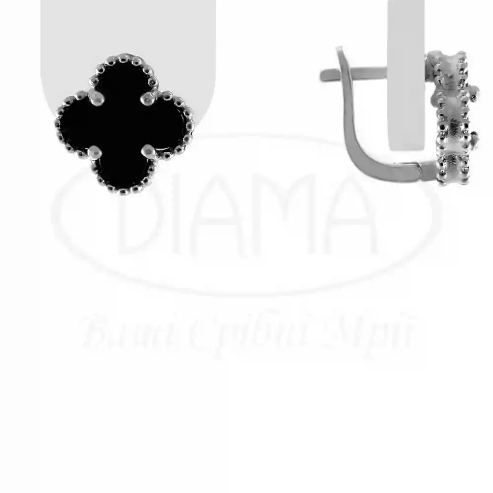 Сережки срібні з Оніксом фото 2