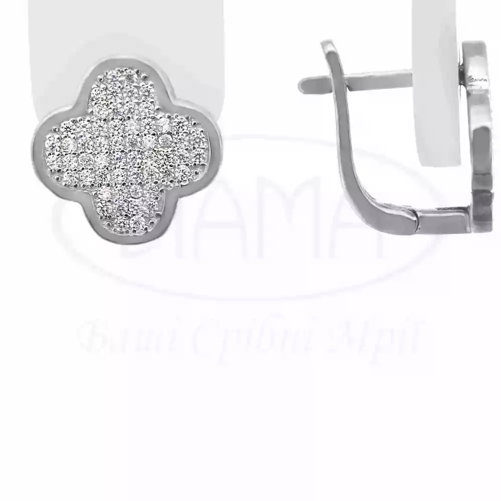 Срібні сережки з Цирконом фото 1