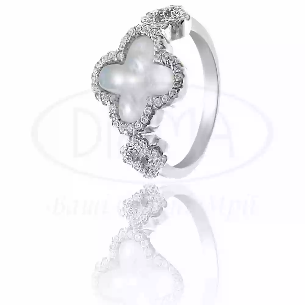 Каблучка срібна з Перламутром фото 1