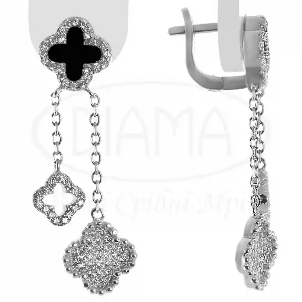 Сережки срібні з Оніксом фото 1