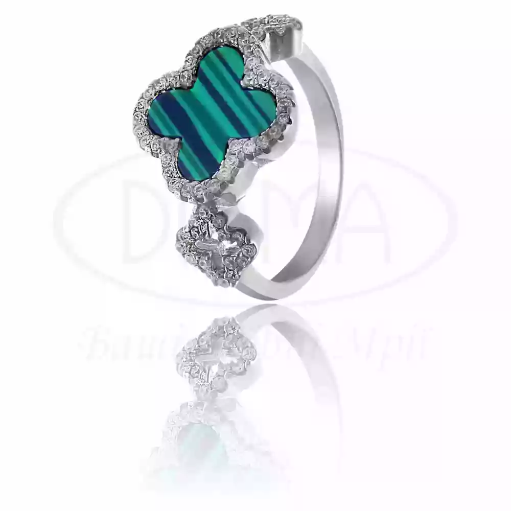 Каблучка срібна з Малахітом фото 1