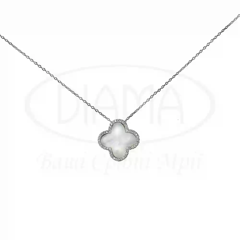 Кольє срібне з білим Перламутром фото 1